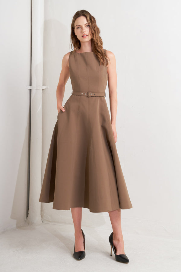 living-the-dream-brown-woven-midi-dress Flying Tomato-Sophia's StyleDRESSES-1